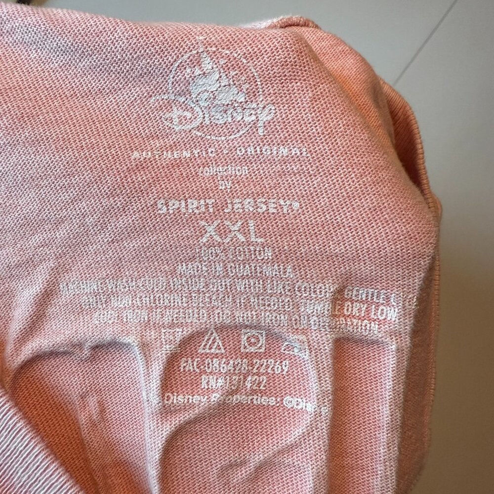 Disney Spirit Jersey Women XXL Oversized Shirt Pink Disneyworld Spellout Glitter - Picture 4 of 7